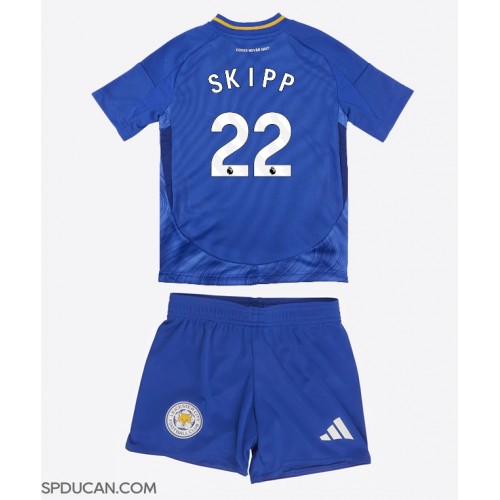 Dječji Nogometni Dres Leicester City Oliver Skipp #22 Domaci 2024-25 Kratak Rukav (+ Kratke hlače)